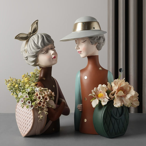 Girl Figurine Vase | Home Decoration Girl Vase | Elda Aesthetic